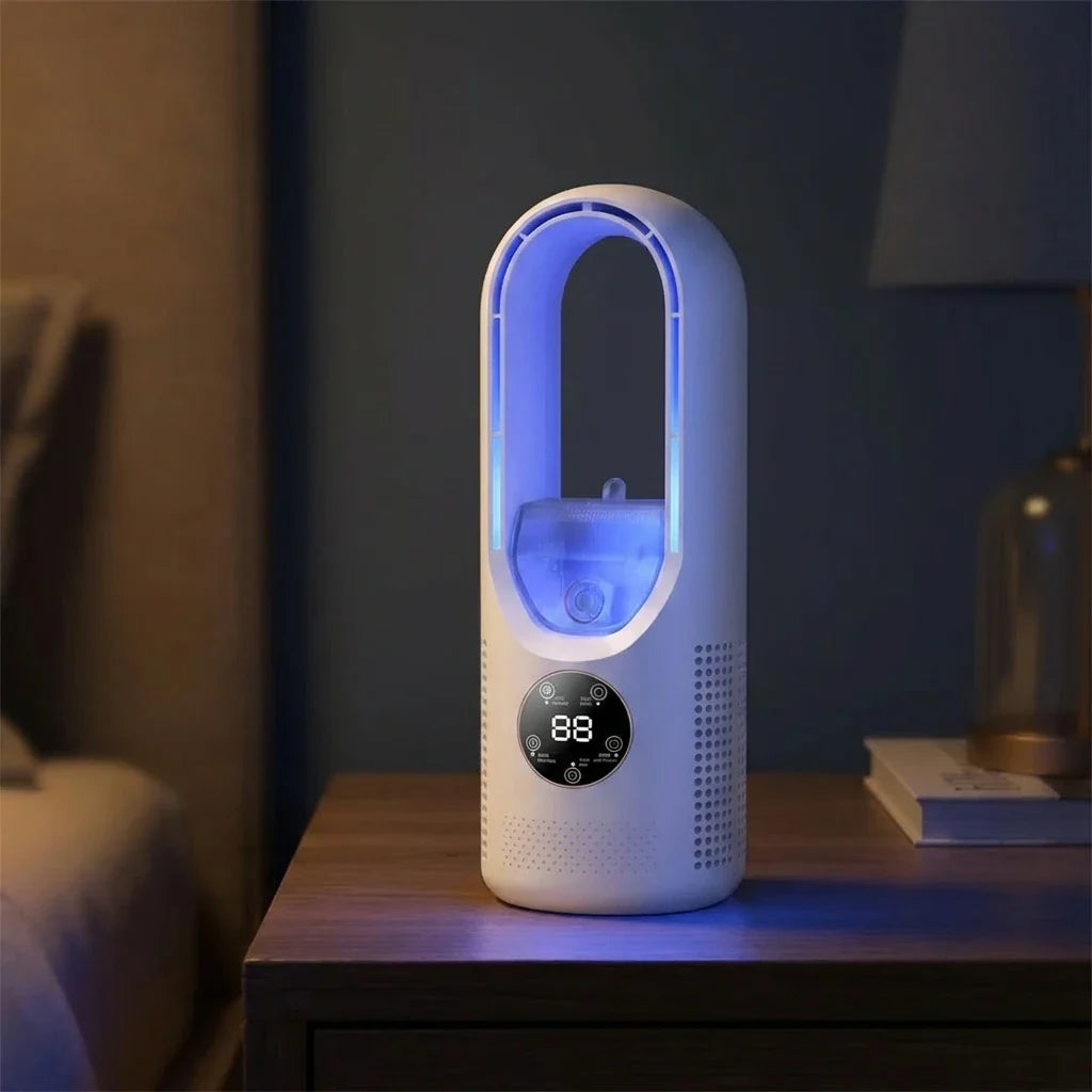 Mini Air Cooler with LED Display & Night Light