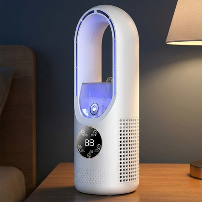 Mini Air Cooler with LED Display & Night Light